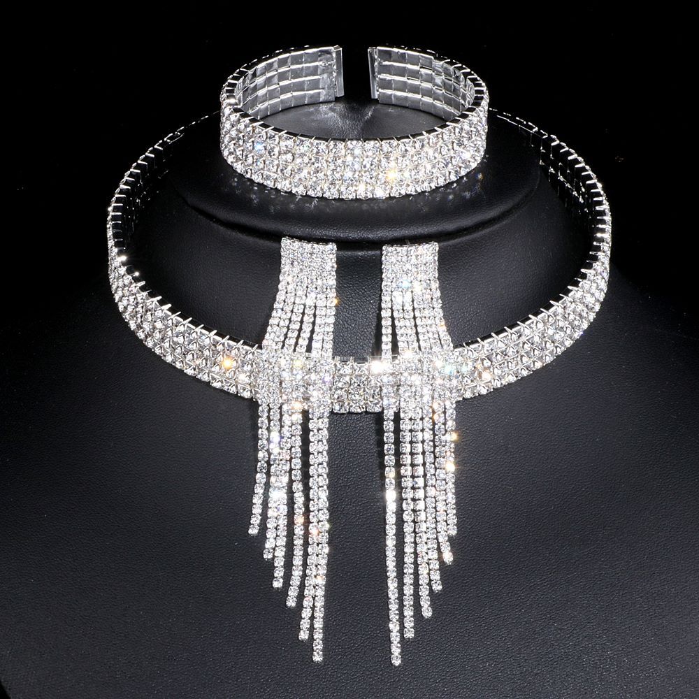 Fashion Choker Necklace Jewelry Full Of Diamonds