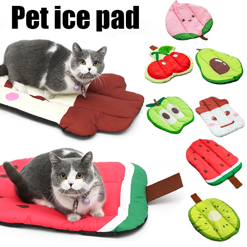 Dog Cooling Mat Pet Beds Cat Rug Ice Silk Pet Self Cooling Pad Blanket Summer Washable Oxford Farbric Cooling Down Summer Fruit