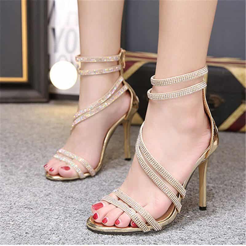 Rhinestone stiletto heels
