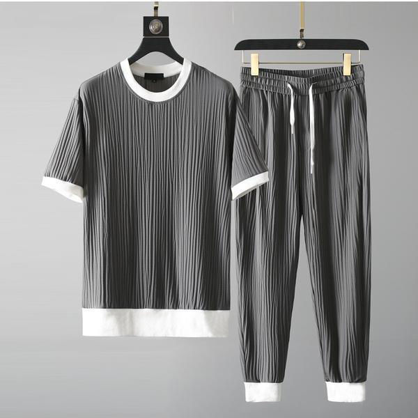 Casual Men’s Round Neck Stretch Breathable Short Sleeve Sports Suit