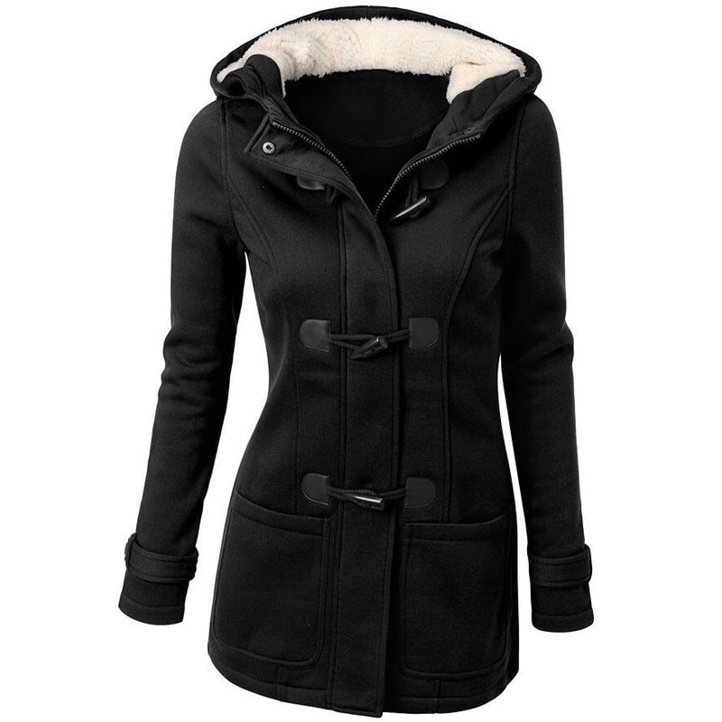 2021 warm winter fur collar jackets women new horn button Long down coat women parka Plus Size female parka hoodies Women