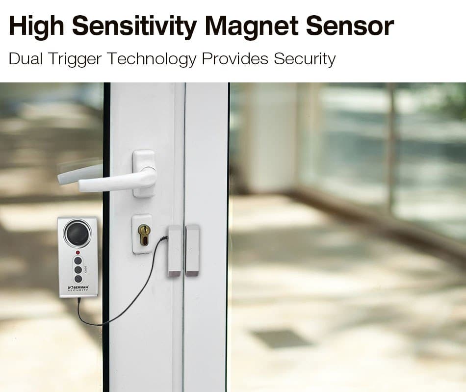 DOBERMAN SECURITY SE-0114M 115dB Waterproof Password Magnet Dual Triggered Sensor Door Window Alarm Smart Home Alarm System