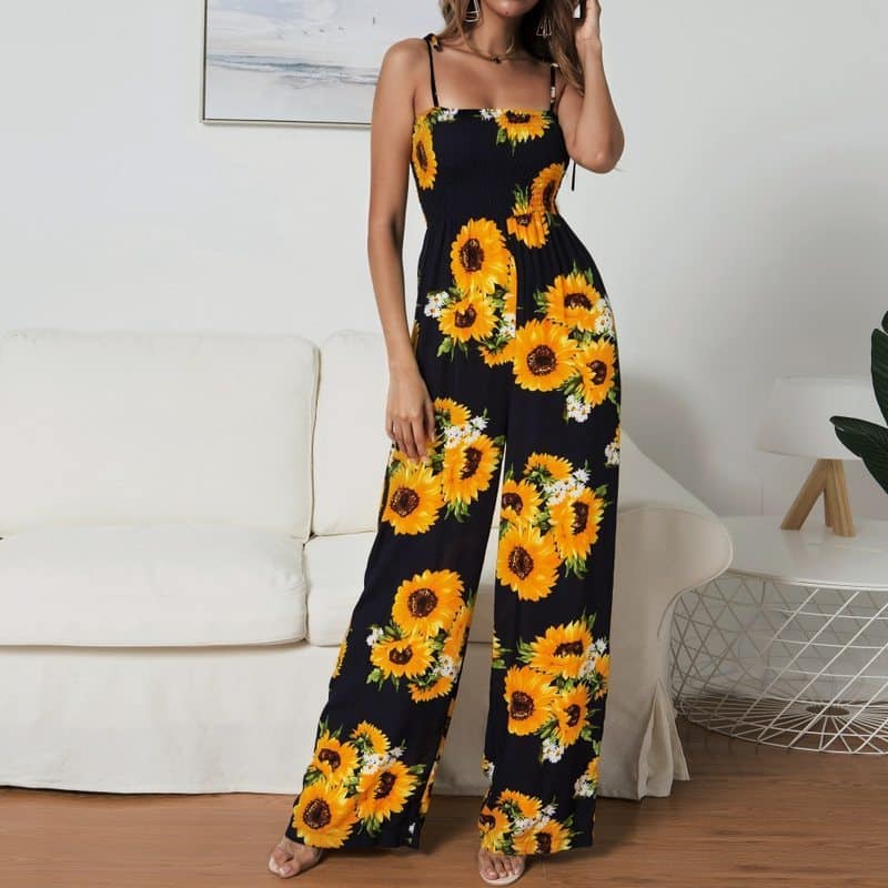 Sling Sexy Bind Printing Jumpsuits Women Overalls
