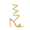 New Black Gold High-heeled Sandals for ladies