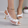 Summer New High Heel Sandals Stiletto Heel Rhinestone Buckle Sandals Fashion Sexy High Heels