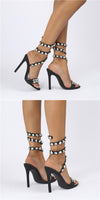 New Black Gold High-heeled Sandals for ladies