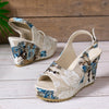 Plus Size Wedge Sandals European And American Fashion Embroidery Height Increasing