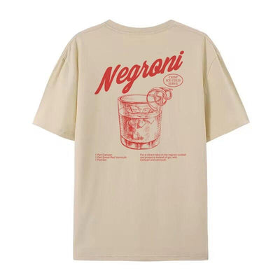 Nemoni Women Back Print Retro Style T-shirts Cocktail Drink