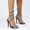 New Black Gold High-heeled Sandals for ladies