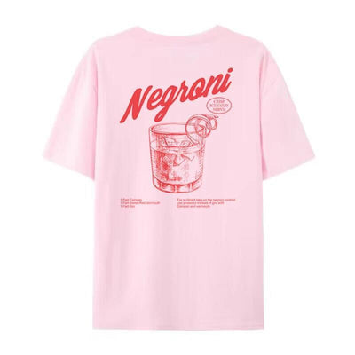 Nemoni Women Back Print Retro Style T-shirts Cocktail Drink