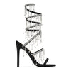 New Black Gold High-heeled Sandals for ladies