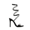 New Black Gold High-heeled Sandals for ladies