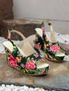 Plus Size Wedge Sandals European And American Fashion Embroidery Height Increasing