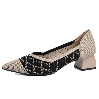 Japanese And Korean Flying Woven Women Pumps Simple