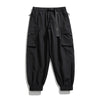 Retro Japanese Multi-pocket Workwear Ankle-tied Ice Silk Casual Pants