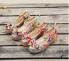 Vintage Beaded Woven Embroidered Lace Old Beijing Cloth Shoes