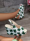 Plus Size Wedge Sandals European And American Fashion Embroidery Height Increasing