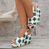 Plus Size Wedge Sandals European And American Fashion Embroidery Height Increasing