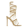 New Black Gold High-heeled Sandals for ladies