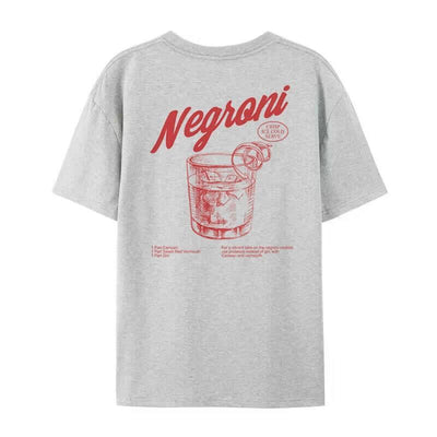 Nemoni Women Back Print Retro Style T-shirts Cocktail Drink